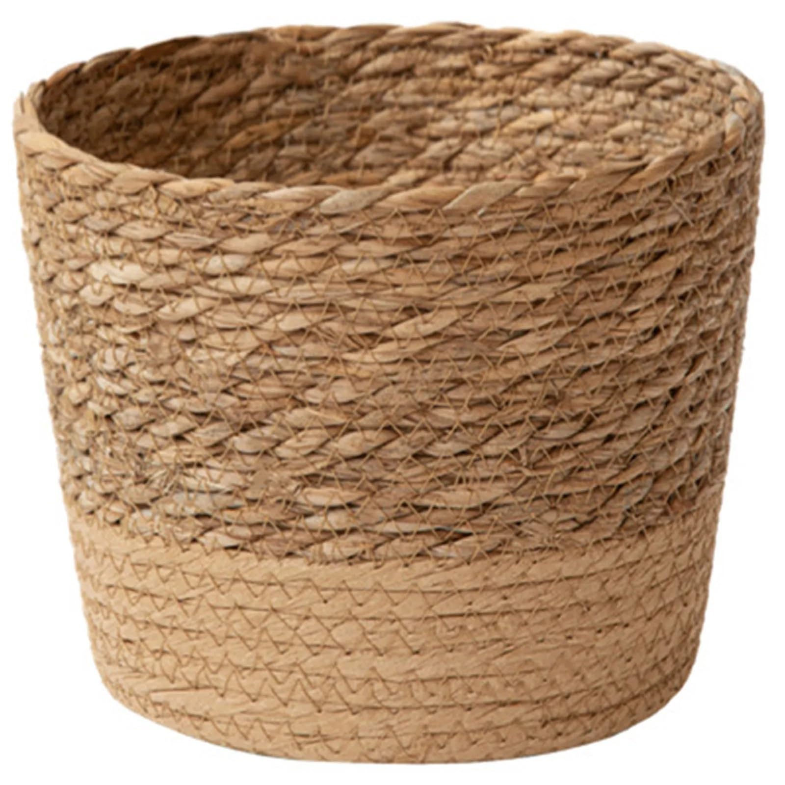 DUNSBY Woven Planter 3 Pcs Straw Weaving Flower Plant Pot Basket Grass Planter Indoor Outdoor Cover Containers For Plantable Plants(15.5x11cm)