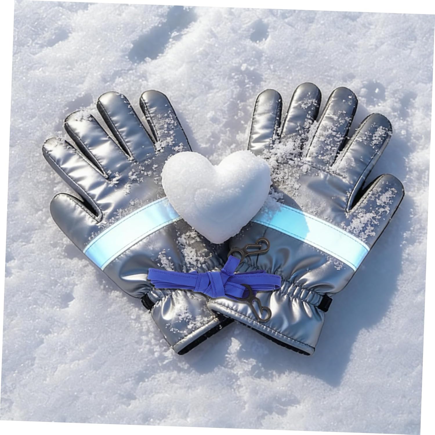 4pcs Ski Gloves Straps, Nylon Anti-Lost Glove Lanyard with Simple Attachment and Flexible Comfort, Neck Lanyard Strap for Winter Sports and Snowboarding