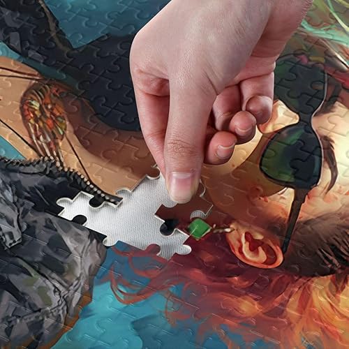 Miniatura 4 de Rompecabezas Cool Rock Girl de 500 piezas para adultos, rompecabezas educativos de aprendizaje, juguetes familiares difíciles y desafiantes con
