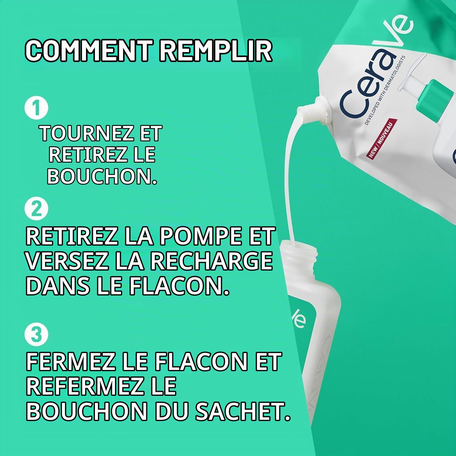 CeraVe Nettoyant moussant avec recharge – Avec acide hyaluronique, niacinamide et 3 céramides essentielles – Gel nettoyant quotidien pour peaux normales à grasses (473 ml + recharge de 473 ml)