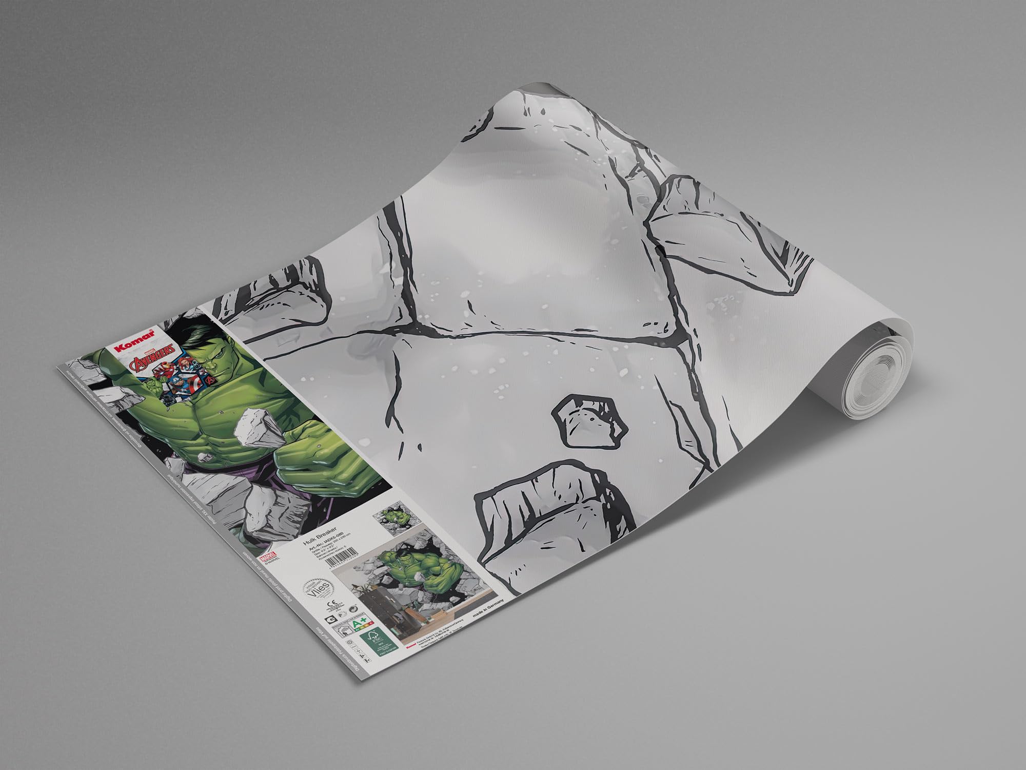 Komar Marvel Vlies Fototapete - Hulk Breaker - Größe: 250 x 280 cm (Breite x Höhe) - Kinderzimmer, Kindertapete, Superheld- IADX5-060