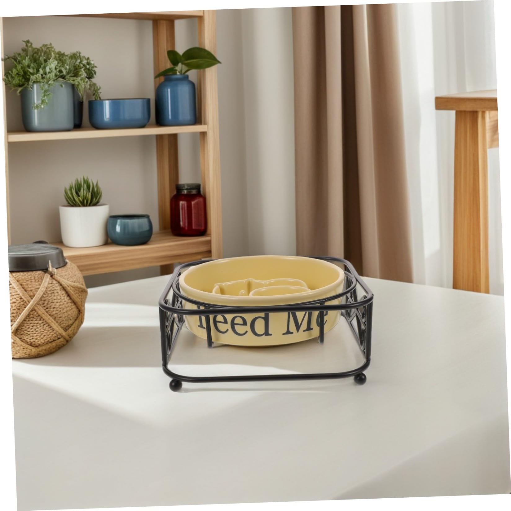 Ciotola Slow Feeder per Cani in Ceramica Rialzata, Ciotola per Gatti, Base Antiscivolo, Design Stabile Anti-ribaltamento, per Casa e Decorazione, per Gatti e Gattini