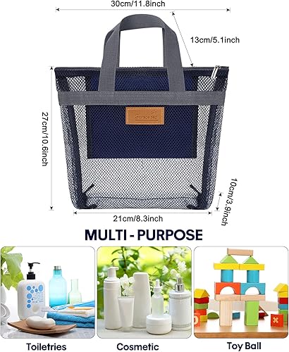 Miniatura 10 de EIMMBD Organizador de ducha portátil  Bolsa de ducha colgante de malla con asa  Carrito de ducha de viaje de gran capacidad  Bolsa de ducha para