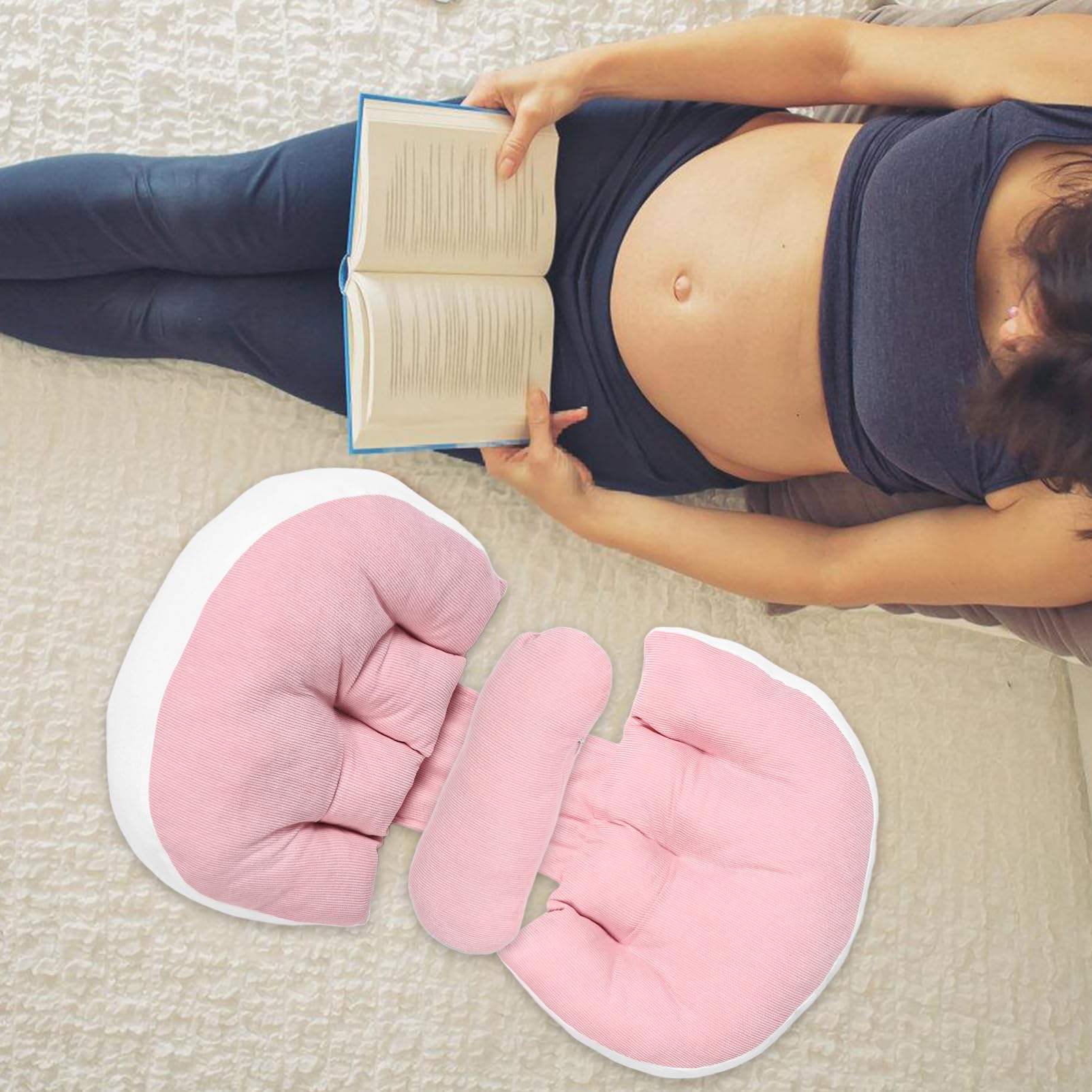 SUPVOX Cuscino Per Gravidanza u Supporto Per Pancia e Schiena Cuscino Per Dormire Portatile e Facile Riporre