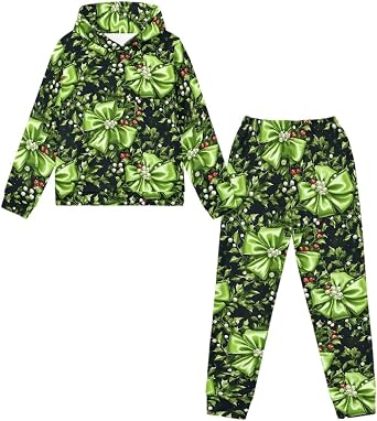 GLUDEAR Boys Girls Ugly Christmas Print Long Sleeve Pullover Hoodie Sweatshirt and Sweatpants Outfit Set