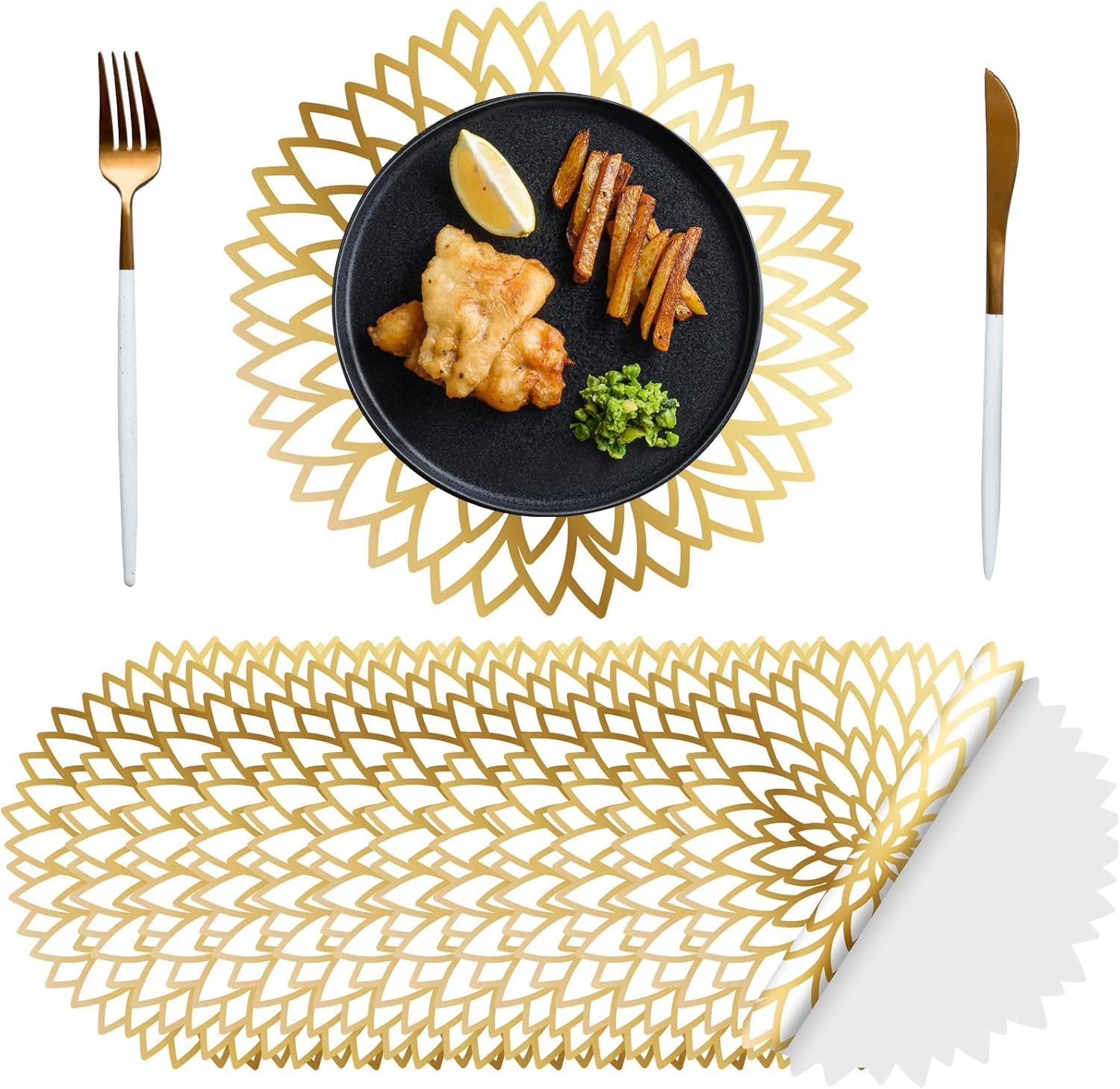 Paquete de 100 manteles individuales de papel desechables de 13 pulgadas, platos de carga desechables, manteles individuales para cena, boda, cumpleaños, verano, primavera, fiesta, cena, vajilla