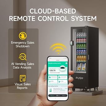 Commercial Vending Machine, Vending Machine Snacks and Drinks Combo with Credit Card & NFC Cashless Payment, Snack Drink Vending Machine for Offices Malls Schools, Wide Variety Easy Operation