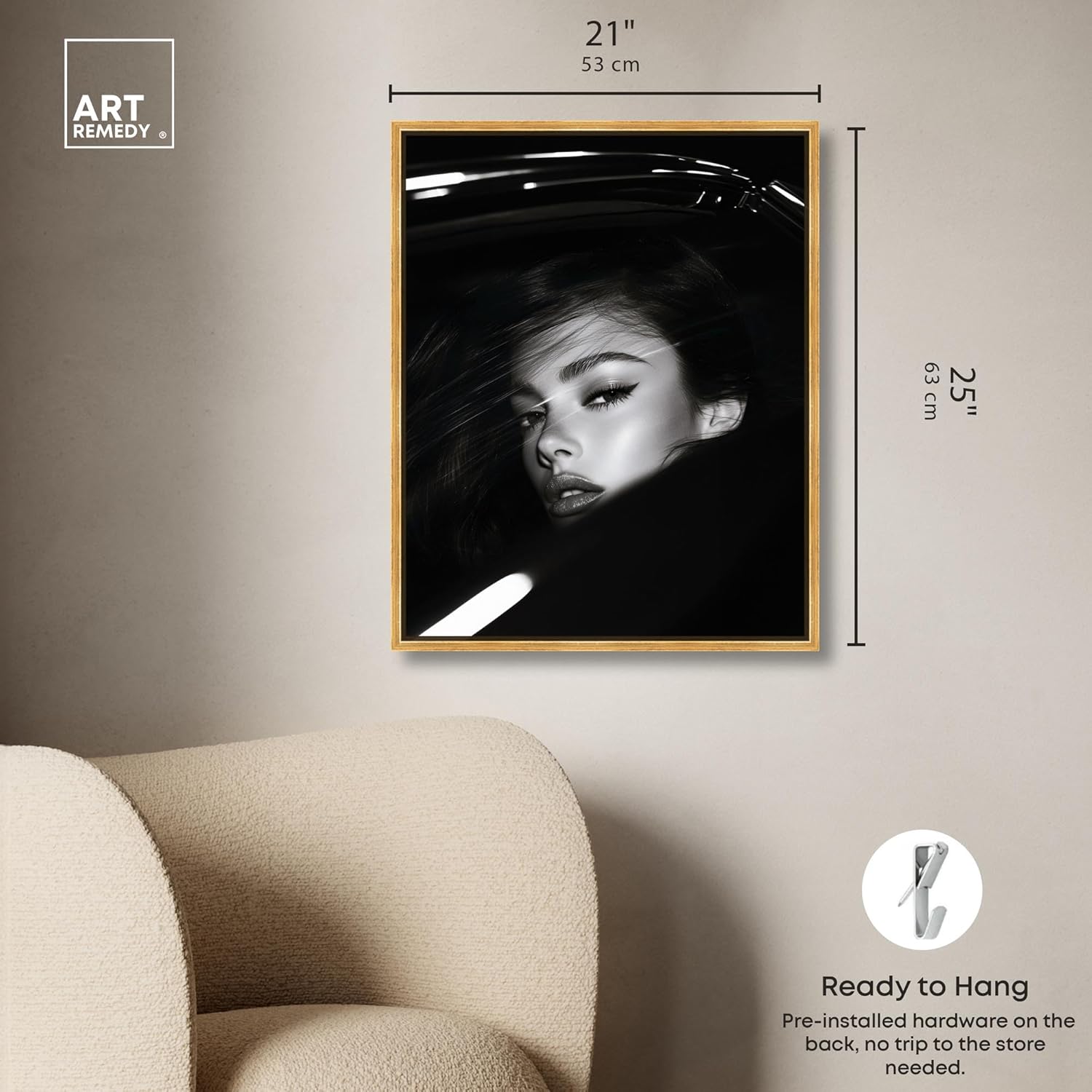 Art Remedy Depth of Her Eyes Canvas Fashion Photography, Gold Frame, 20 x 24