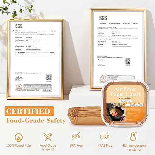 Miniatura 4 de Forros para freidora de aire, 125 forros desechables para freidora de aire para panaderos caseros, revestimiento antiadherente de 8 pulgadas,