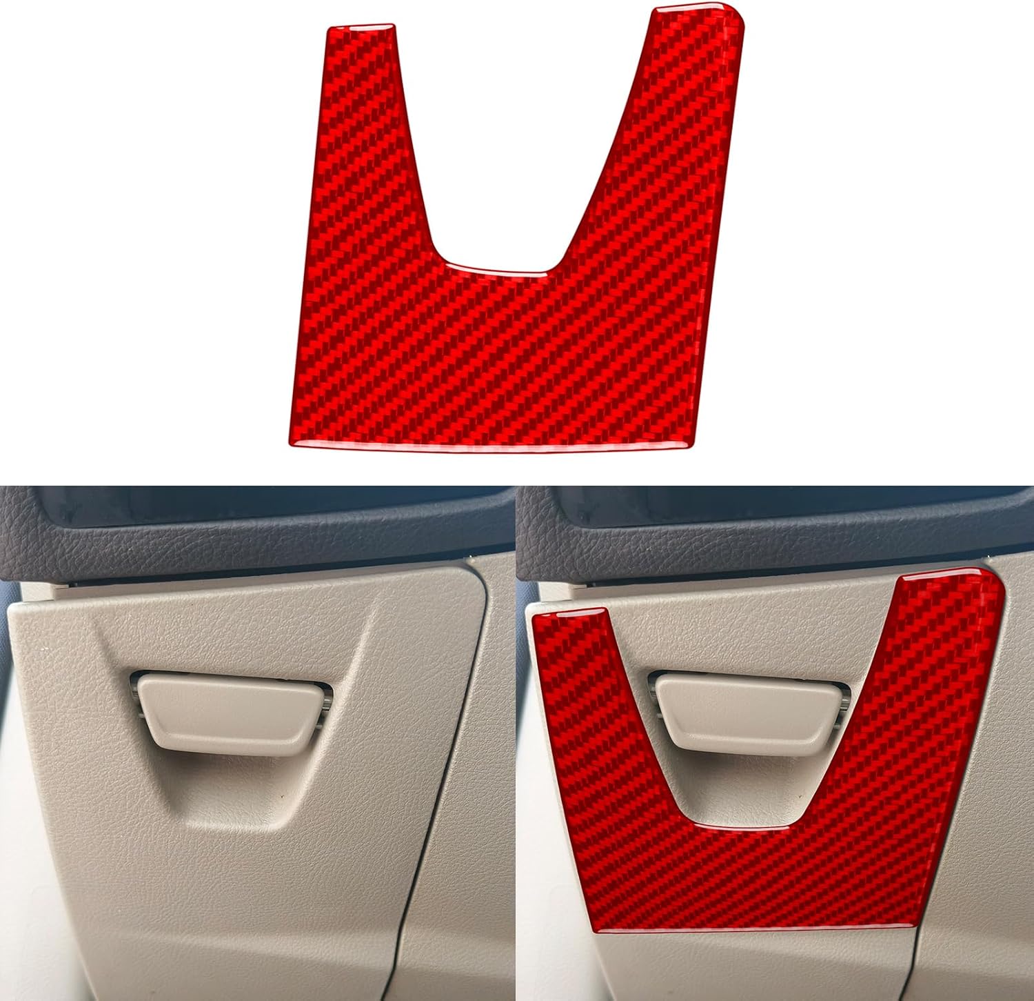 Carbon Fiber Car Trailer Hook Red Cover Exterior Trim Sticker Decal Accessories 1PC Compatible with Ford Focus C346 ST/RS/S/SE/SEL/Titanium 2012 2013 2014