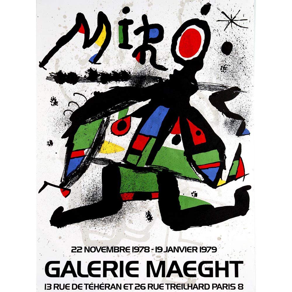 Wee Blue Coo Advertisement Gallery Maeght Miro Paris Greek Art Print Poster Wall Decor 12X16 Inch