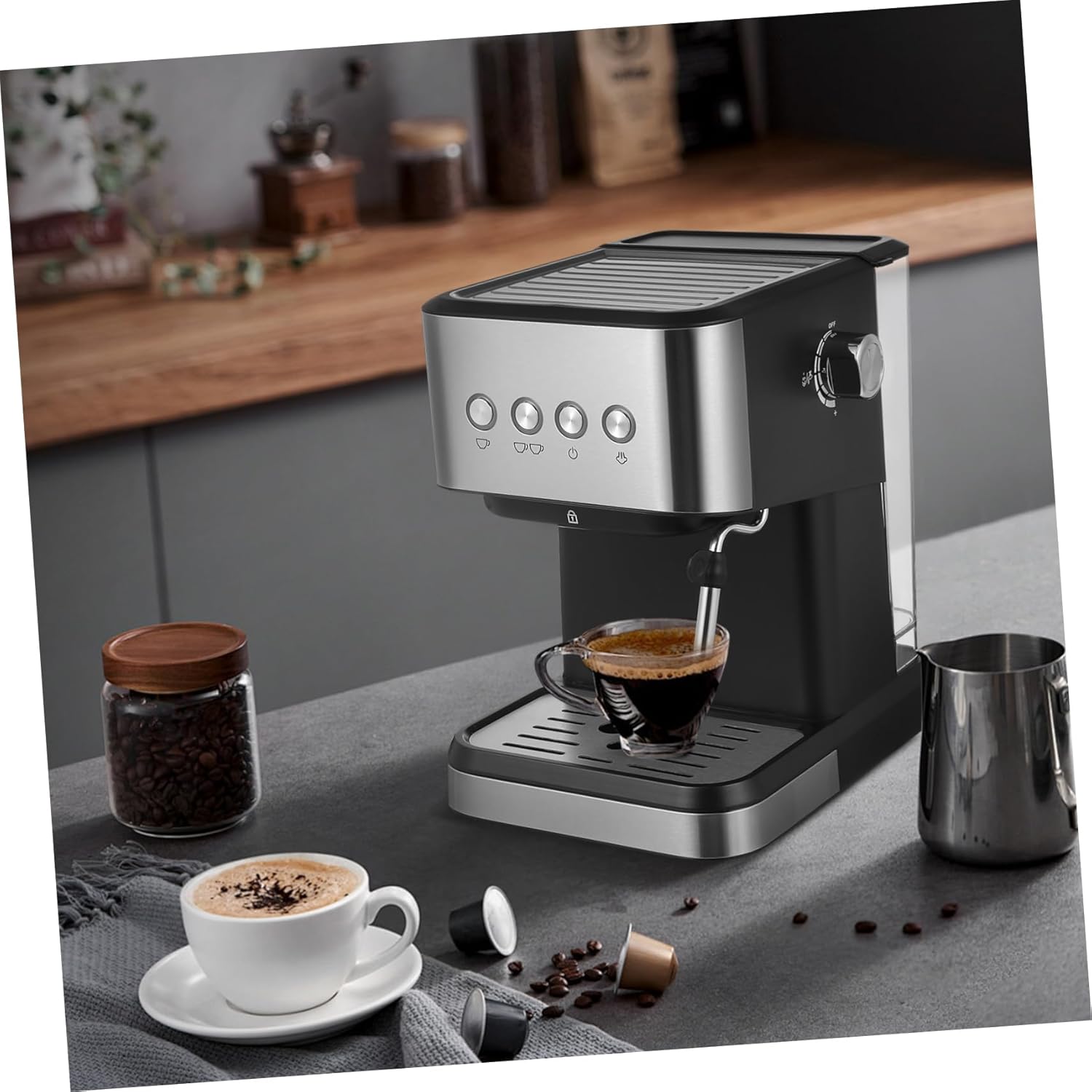 Semi Automatic Espresso -pressure Extraction Machine Milk Frother Us Plug for Home