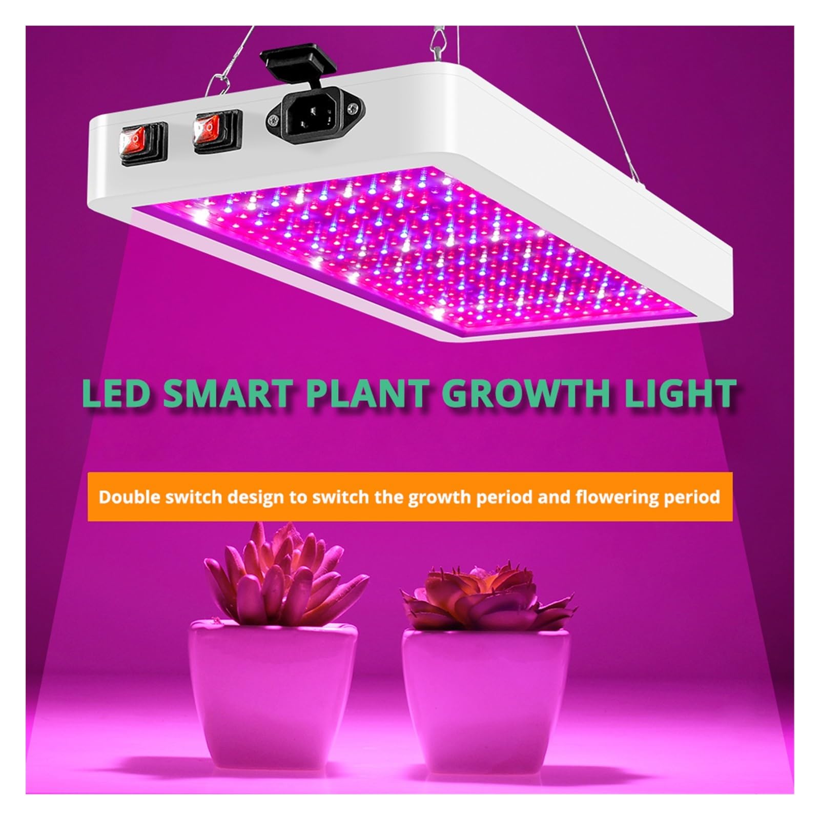 Lámpara de Cultivo, Full Spectrum 160W LED Grow Light Luz de Planta Impermeable Regulable for Plantas de Interior, luz de Relleno suculenta, luz de Invernadero(216Leds-110W)