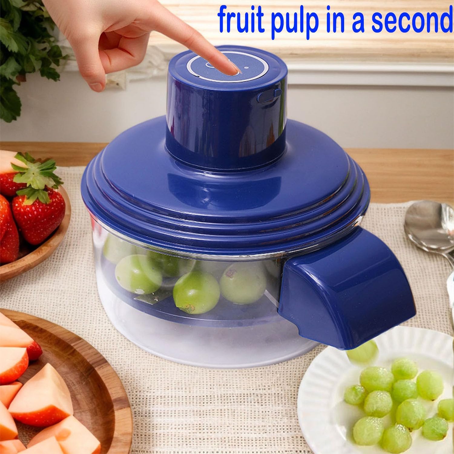 Automatic Grape Peeler Machine, Rechargeable Fruit and Vegetable Automatic Peeler, 20s Fast Peeling Machine for Small Fruits, Effortless Peeling for Home Kitchen