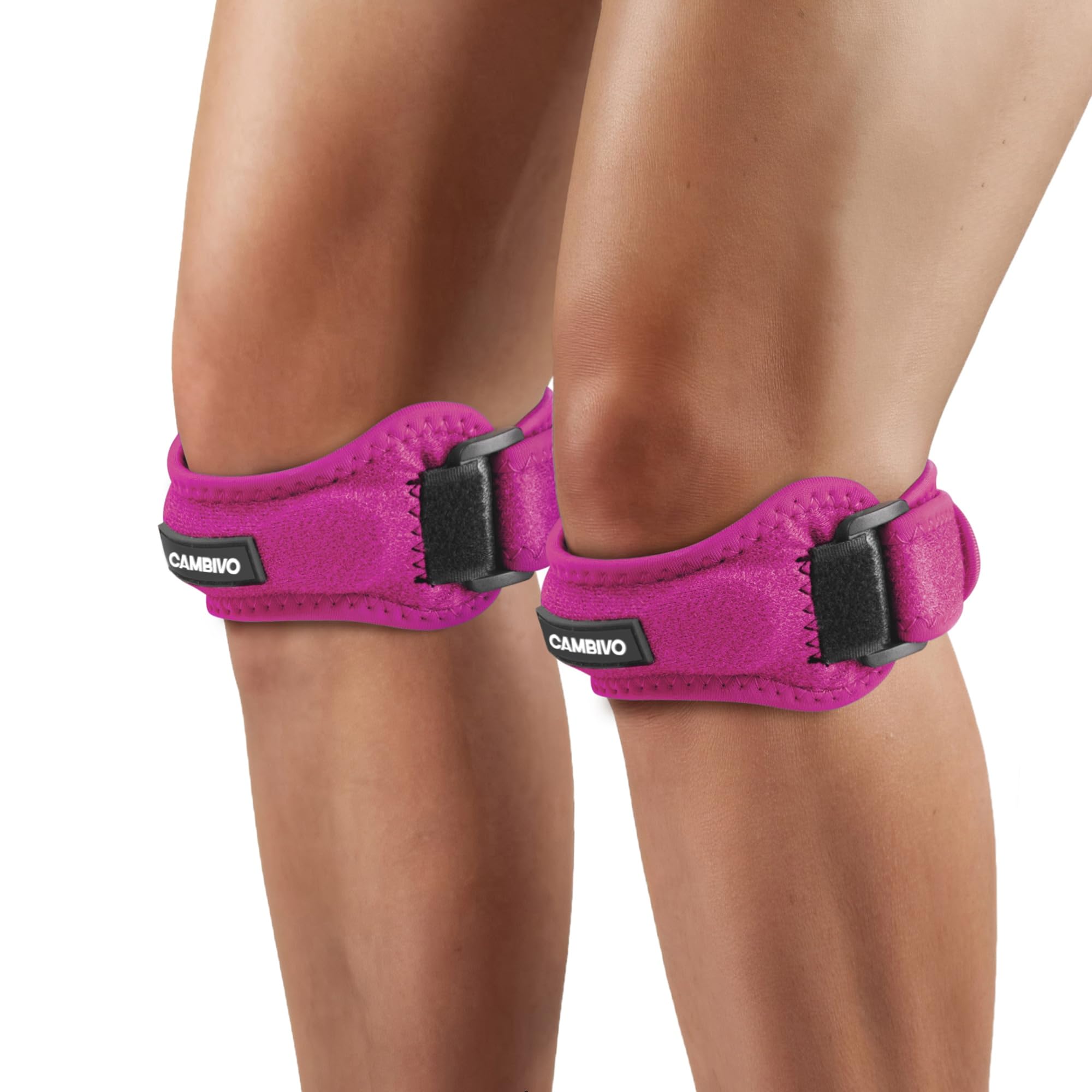 CAMBIVO 2 x Patella Kniebandage, Patellasehnenbandage, Verstellbare Bandage Knie für Damen und Männer beim Sport, Wandern, Fitness, Baseball, Volleyball