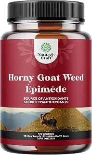 Advanced Horny Goat Weed Complex for Men - Nature's Craft Epimedium Rich Horny Goat Ginseng Maca Root Saw Palmetto and Tongkat Ali Supplement for Men - 3rd Party Lab Tested Extra Strength (180 Count (Pack of 1))