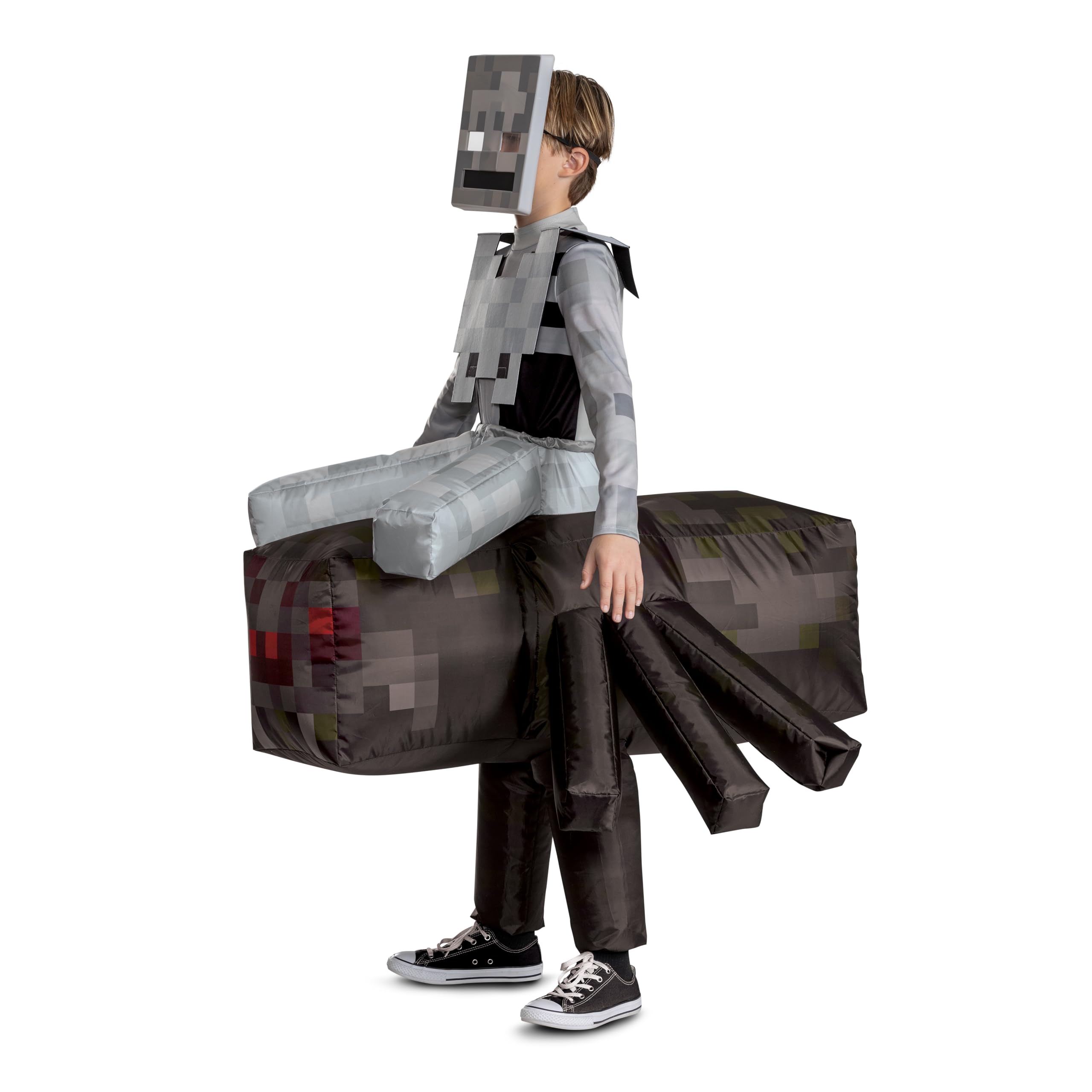 Disguise Disfraz inflable oficial de Minecraft Spider Jockey con ventilador inflable de Minecraft
