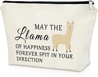Llama Gift for Women Llama Lover Gifts Makeup Bag Birthday Gifts for Friends Female Friendship Gifts Funny Cosmetic Bag Novelty Llama Gifts Birthday Christmas Gifts for Her Cosmetic Travel Pouch