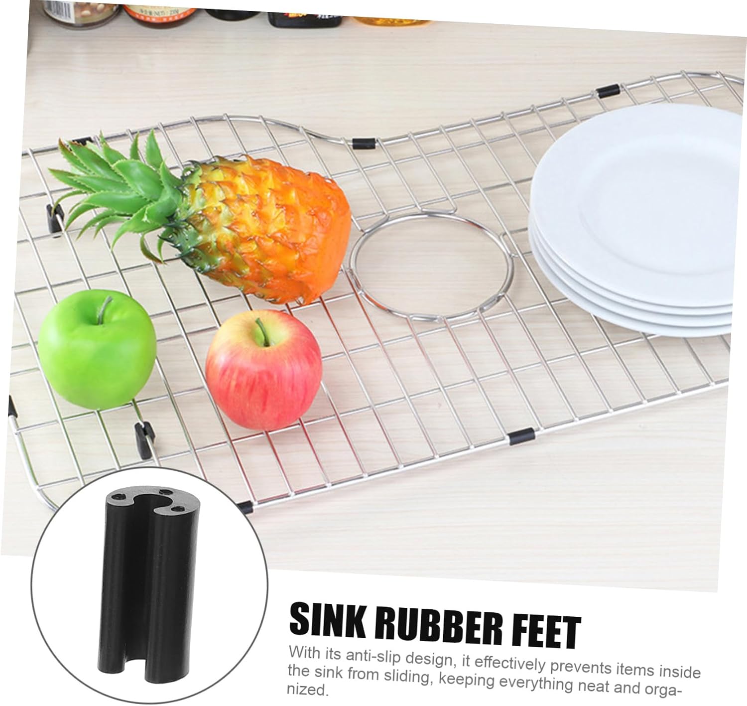 50pcs Rubber Sink Protector Feet for Kitchen Drain Basket and Bowl Rack image 4