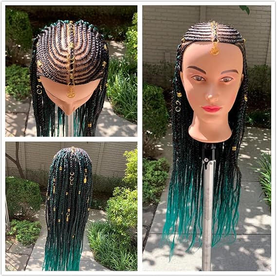 Hairingrid 26-28 Mannequin Head Hair Styling Training Manikin Cosmetology Doll Head Synthetic Fiber Hair and Free Clamp Holder (Black)