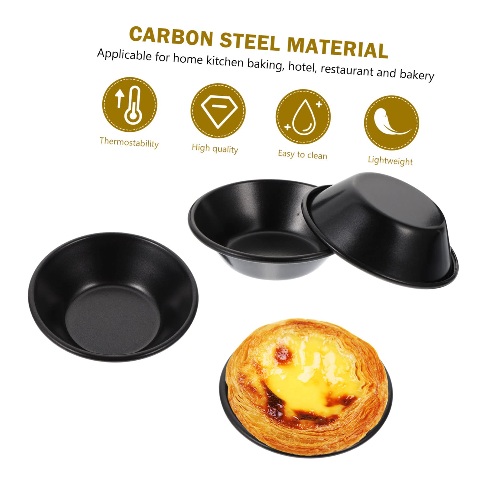 Mobestech 4 Sätze Eierkuchenform Scharbstformen Mini- -pfannen Nicht Mini-kuchenformen Mit Deckel Formen Zum Backen Eiertörtchenformen Kohlenstoffstahl Black 4 Stück * 4