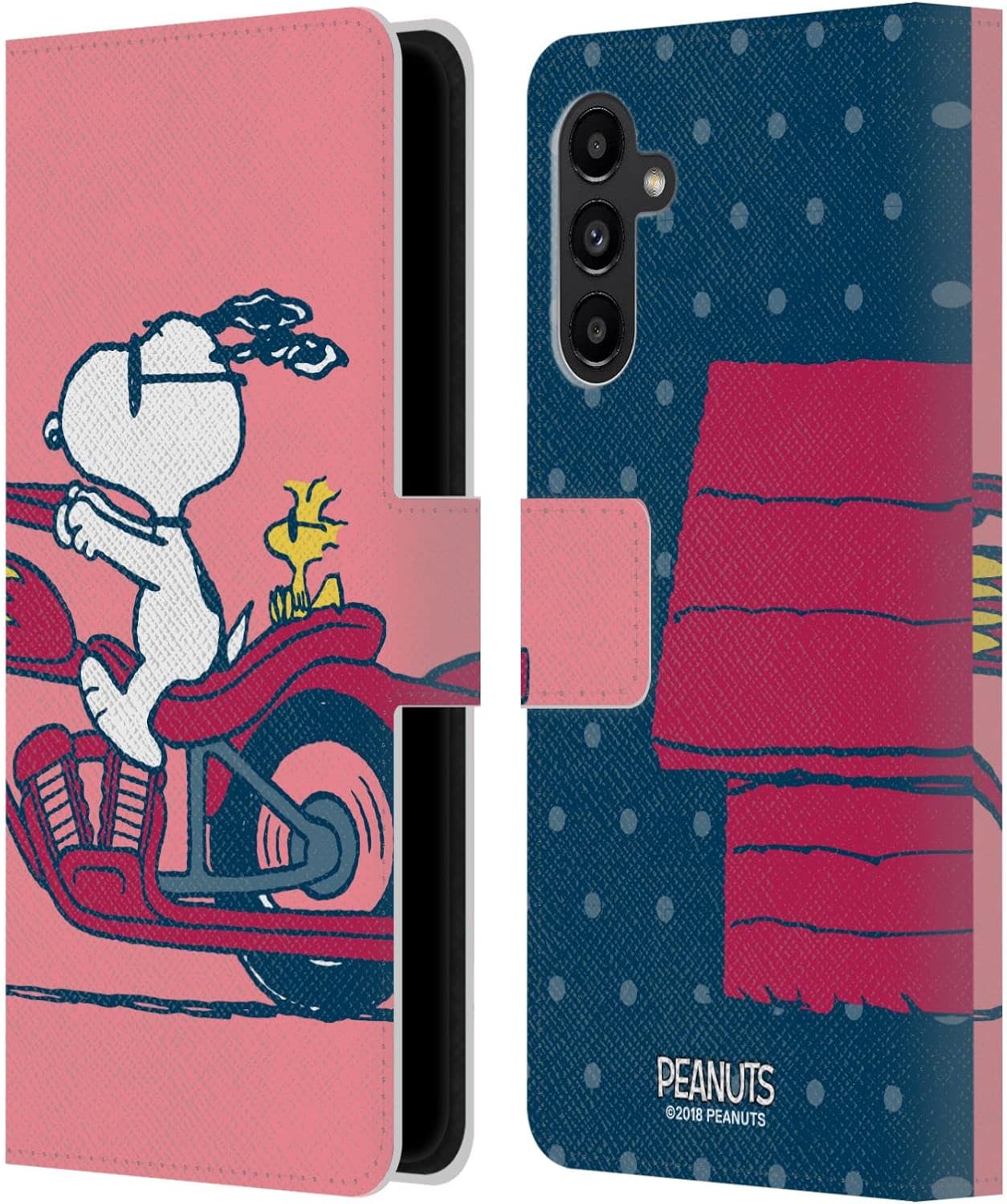 Head Case Designs Officially Licensed Peanuts Snoopy & Woodstock Halfs and Laughs Leather Wallet Case Compatible with Samsung Galaxy A13 5G (2021)