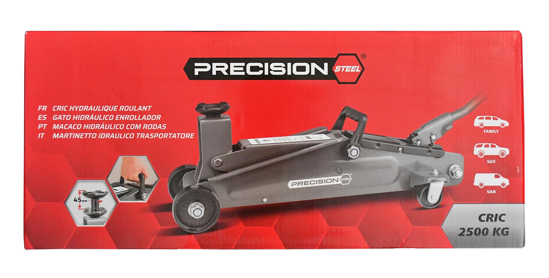 Cric Idraulico 2,25T SUV 4x4 Station Wagon 190-535 mm