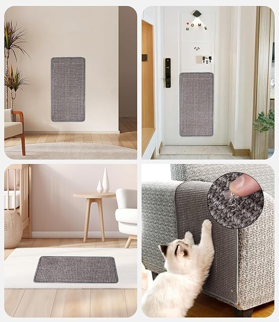Foto 7 de 7 de 3 Piezas Alfombra Rascador para Gatos Sisal Natural para Gato 50×25 cm Gris