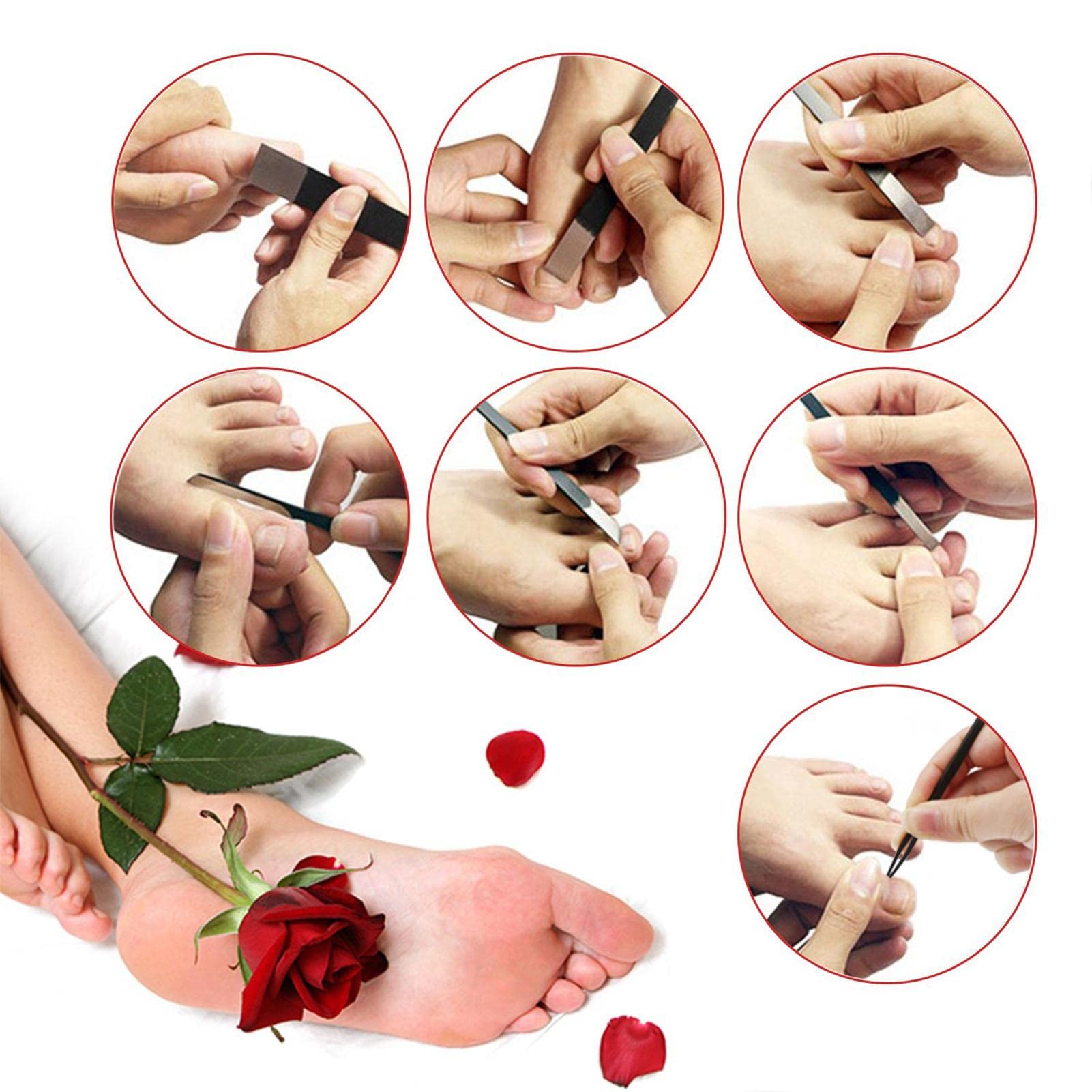 5 Set Coltelli Pedicure, Set Professionale per la rimozione delle cuticole, Coltelli per Unghie Rimozione della cuticola, Kit Professionale di Lame affilate per la Riparazione del Piede