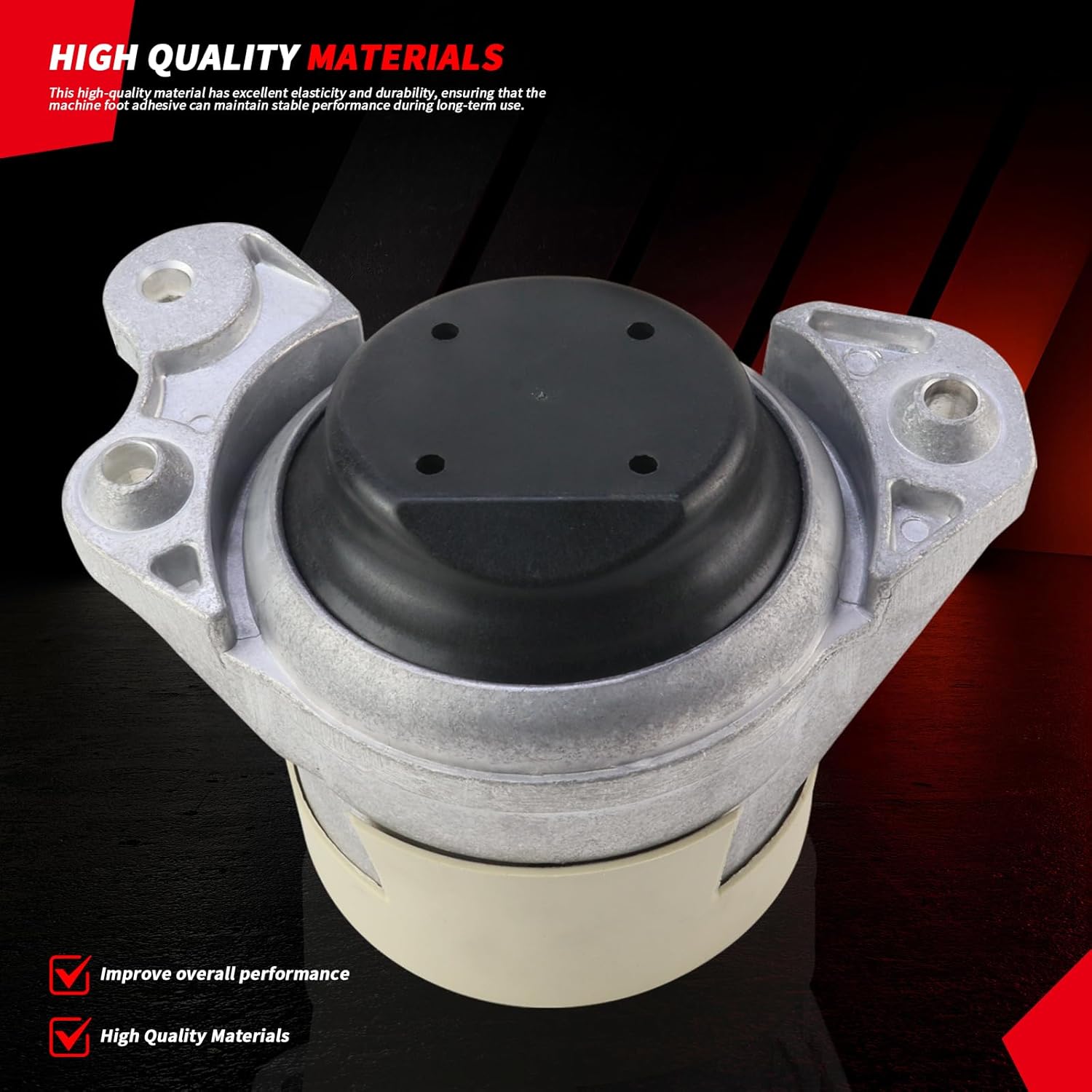 Engine Motor Support Mount Front Left & Right for Mercedes Benz C200 E200 E260 4 Matic 2016-2020 GLC200 GLC260 GLC300 2015-2020 Suitable for 4WD Vehicles Replacnt # 2532400200 2532400300