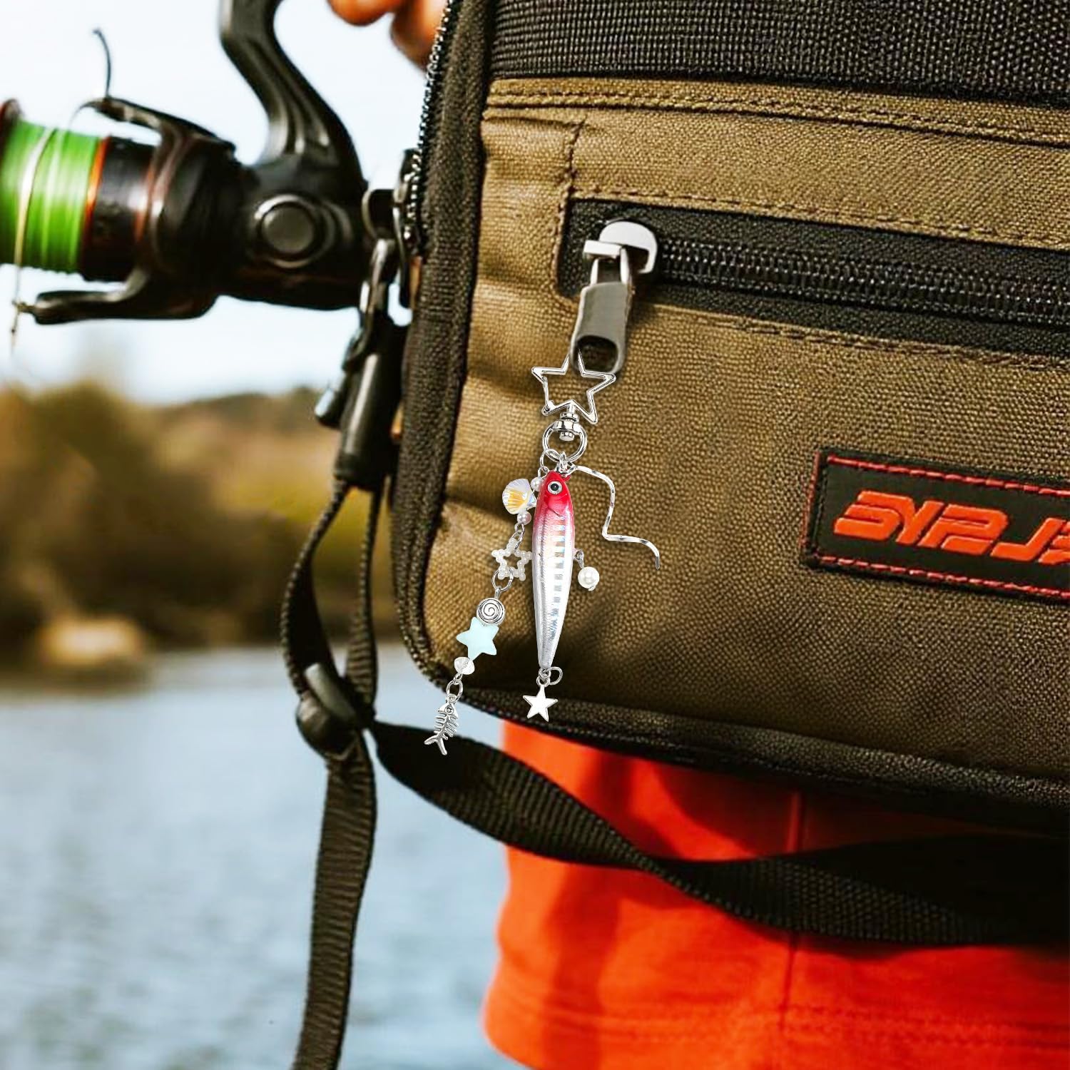 Y2K Fish Keychain,Fish Bag Charm for Keys Purse Handbags Backpacks,Cute Fishing Keychain for Women Friends - Image 6