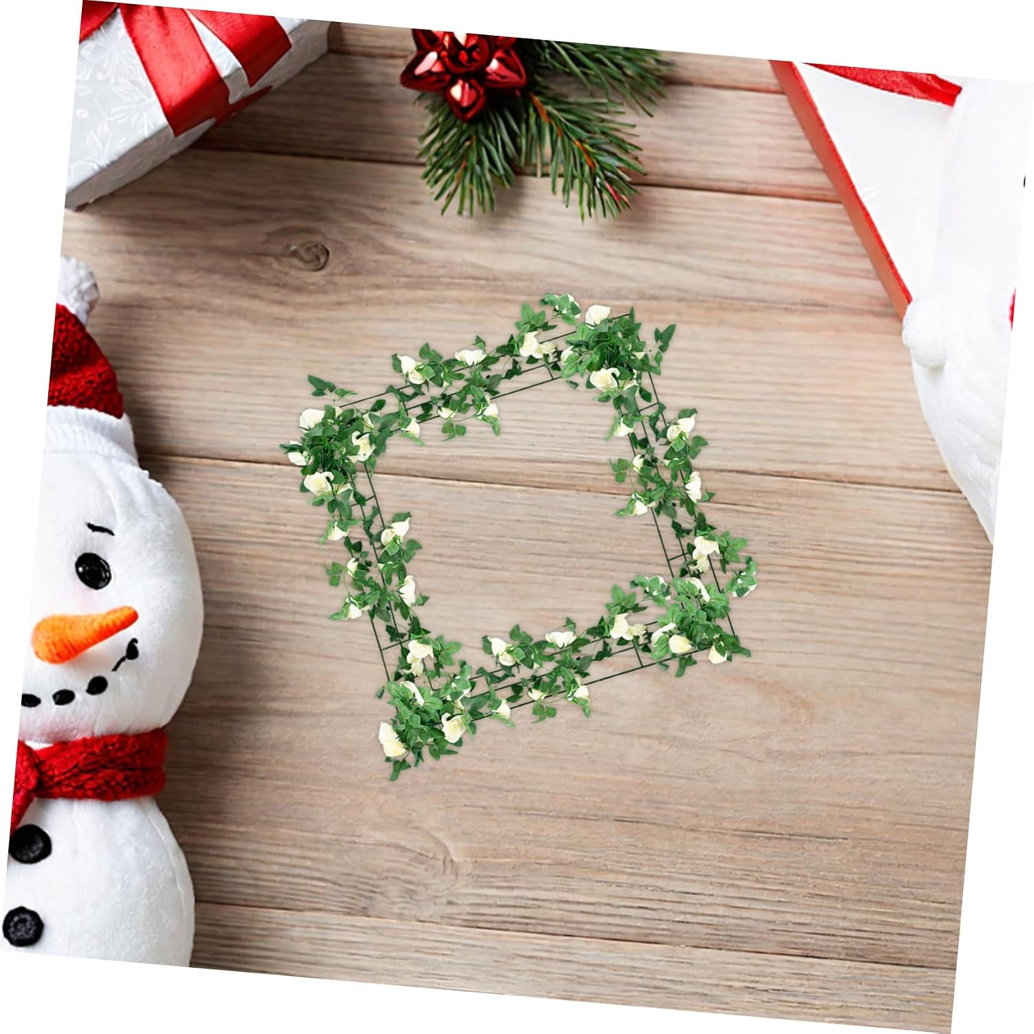 Cabilock DIY Wreath Frames Square Shaped Wreath Rack Frame Ornament Iron Decorative Versatile Party Wedding