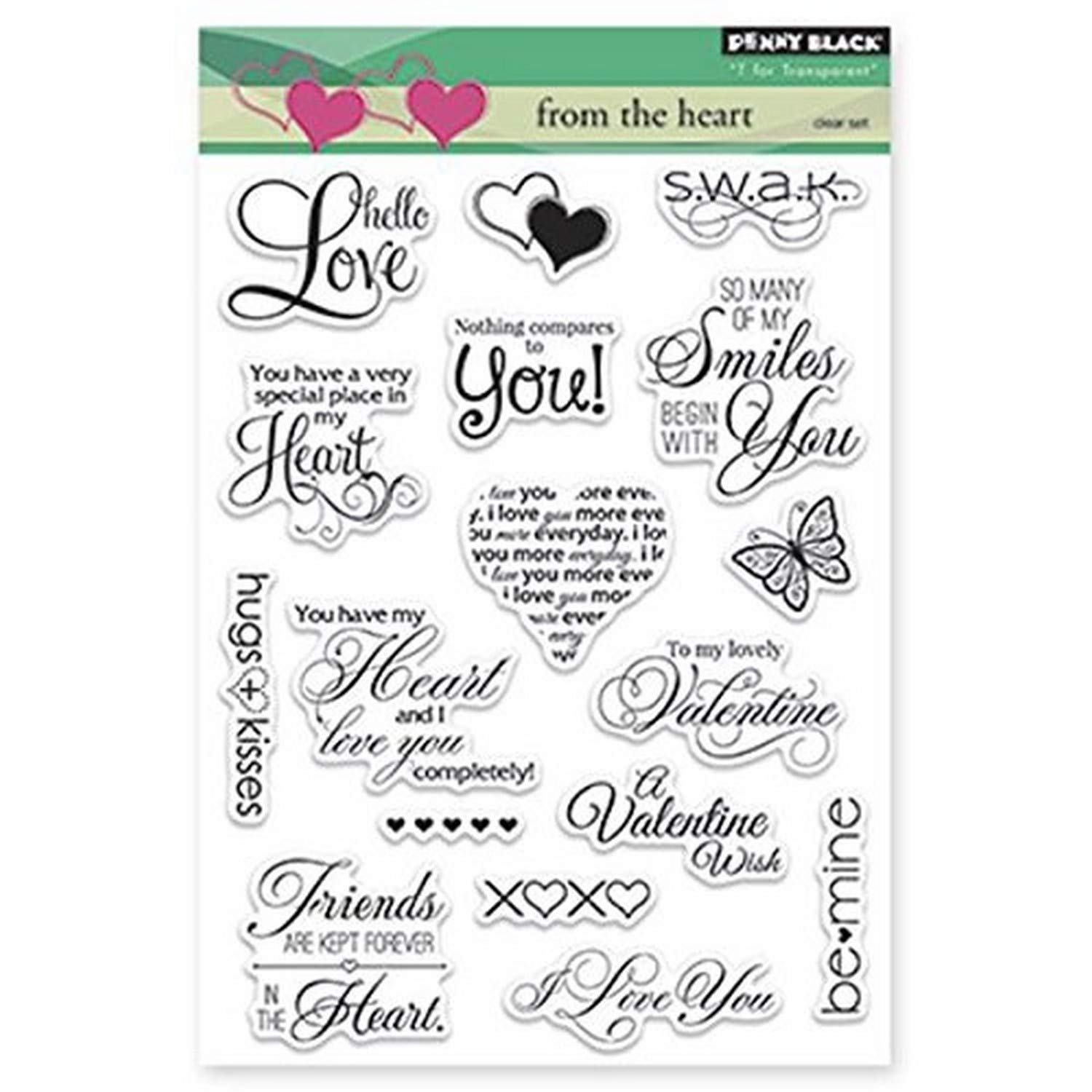 Tampon Penny Noir à partir du cœur pour embellir vos albums de scrapbooking