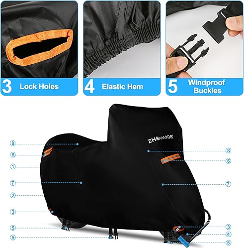 Miniatura 5 de Funda para motocicleta pequeña para Honda Grom MSX125, 420d Oxford, resistente, impermeable, almacenamiento al aire libre, protección para todo tipo