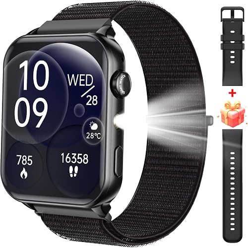 Montre Connectée Homme Femme avec Appels Bluetooth, Écran 1,91″ HD, Fréquence Ca