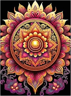 Stalente Diamond Painting Kits for Adults, 5D DIY Diamond Art Kits for Beginners Round Full Drill Diamond Painting for Home Wall Decoration Gift 12×16inch, Mandala