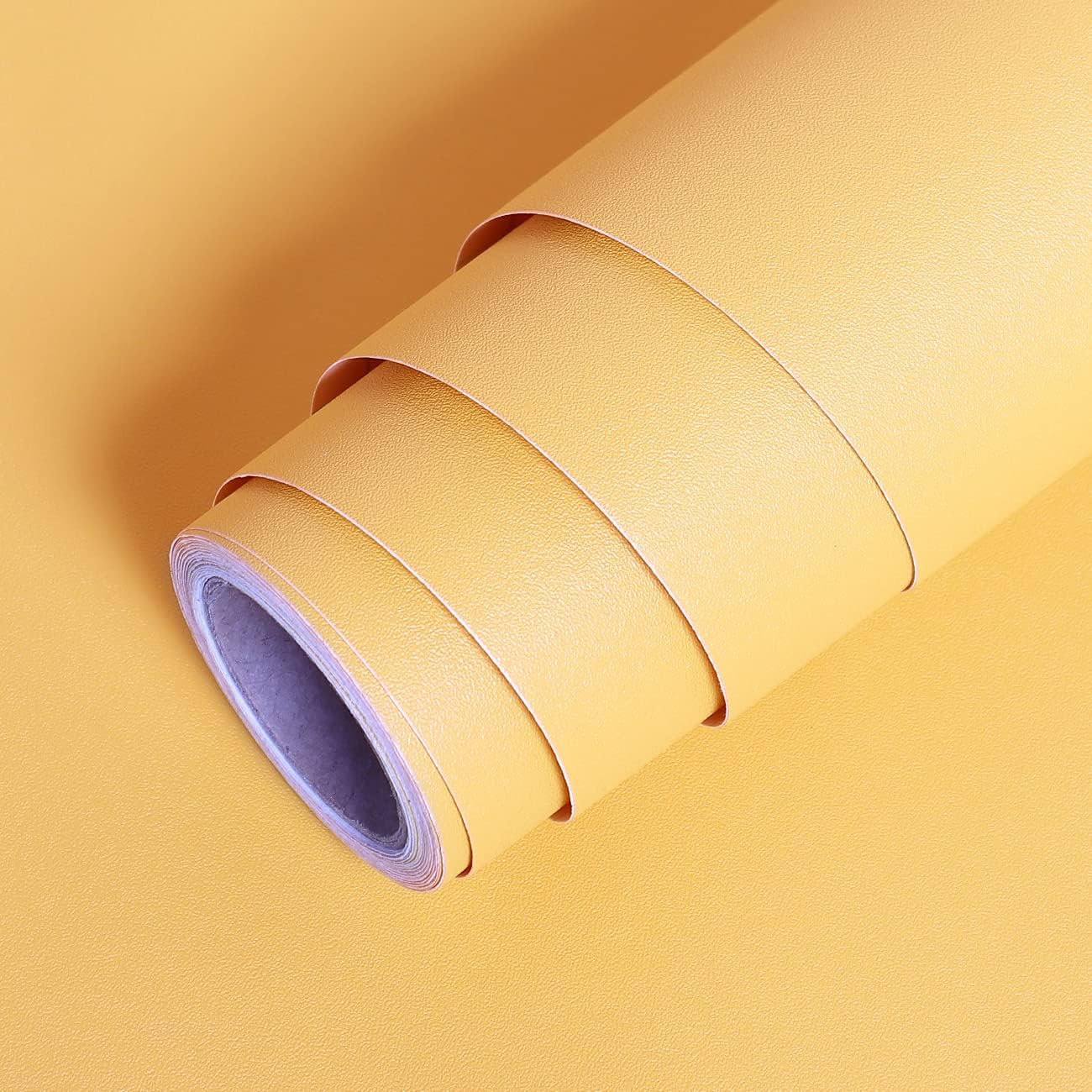 LACHEERY Matte Yellow Peel and Stick Modern Wallpaper for Bedroom Bathroom Living Room Walls Removable Wallpaper Solid Color Textured Yellow Contact Paper for Cabinets and Drawers 15.8"x80"