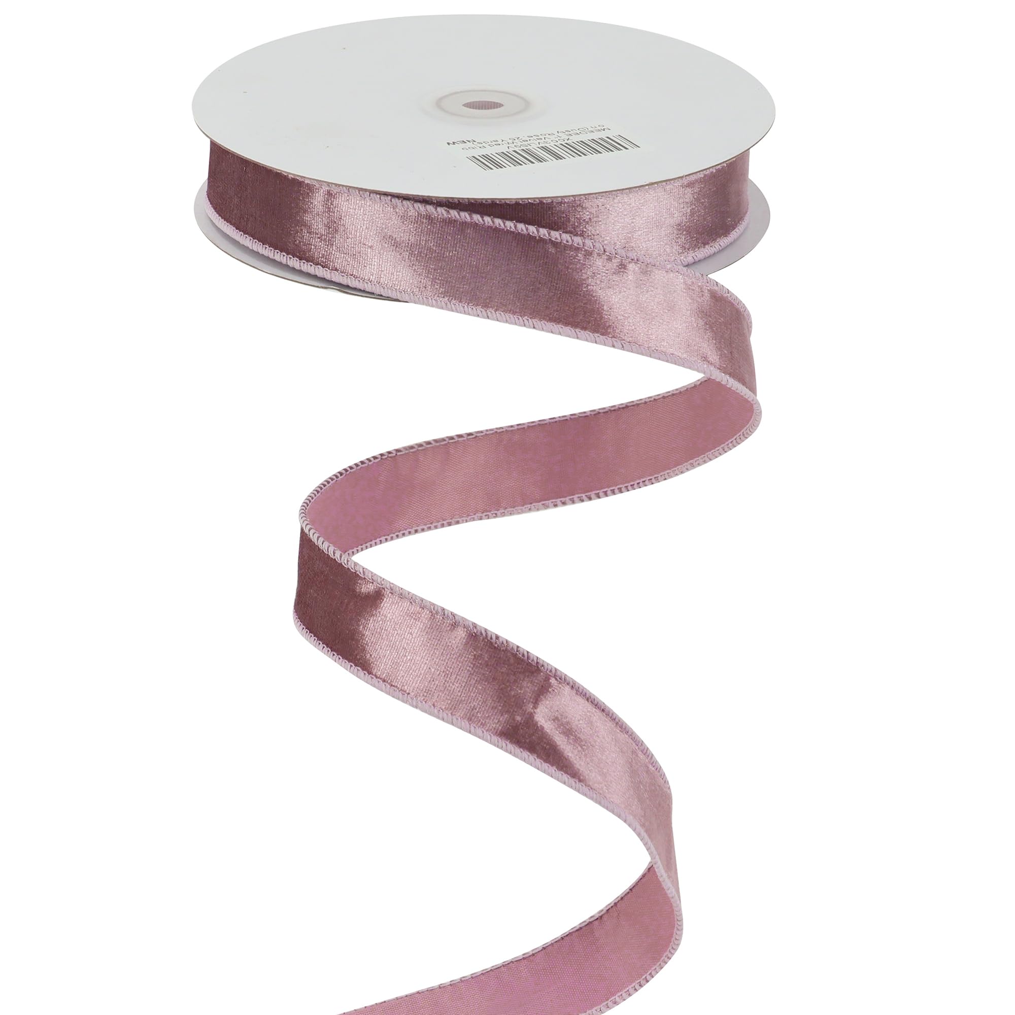 Amazon.com: MEEDEE Dusty Rose Velvet 1 Inch Pink Wired Ribbon 25