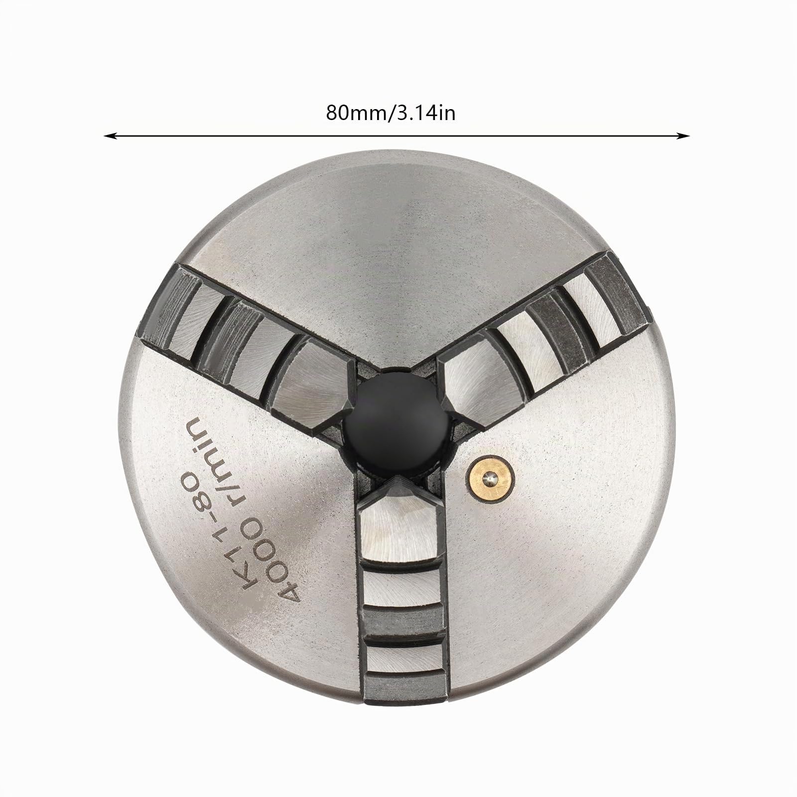 3-Backen-Drehfutter, Dreibackenfutter 1.5kg 4000 U/Min 2-22 Mm Eise mit Außenbacken-Set Innenbacken-Satz Spannfutter-Schlüssel für Allgemeine Werkzeugmaschinen (80mm)