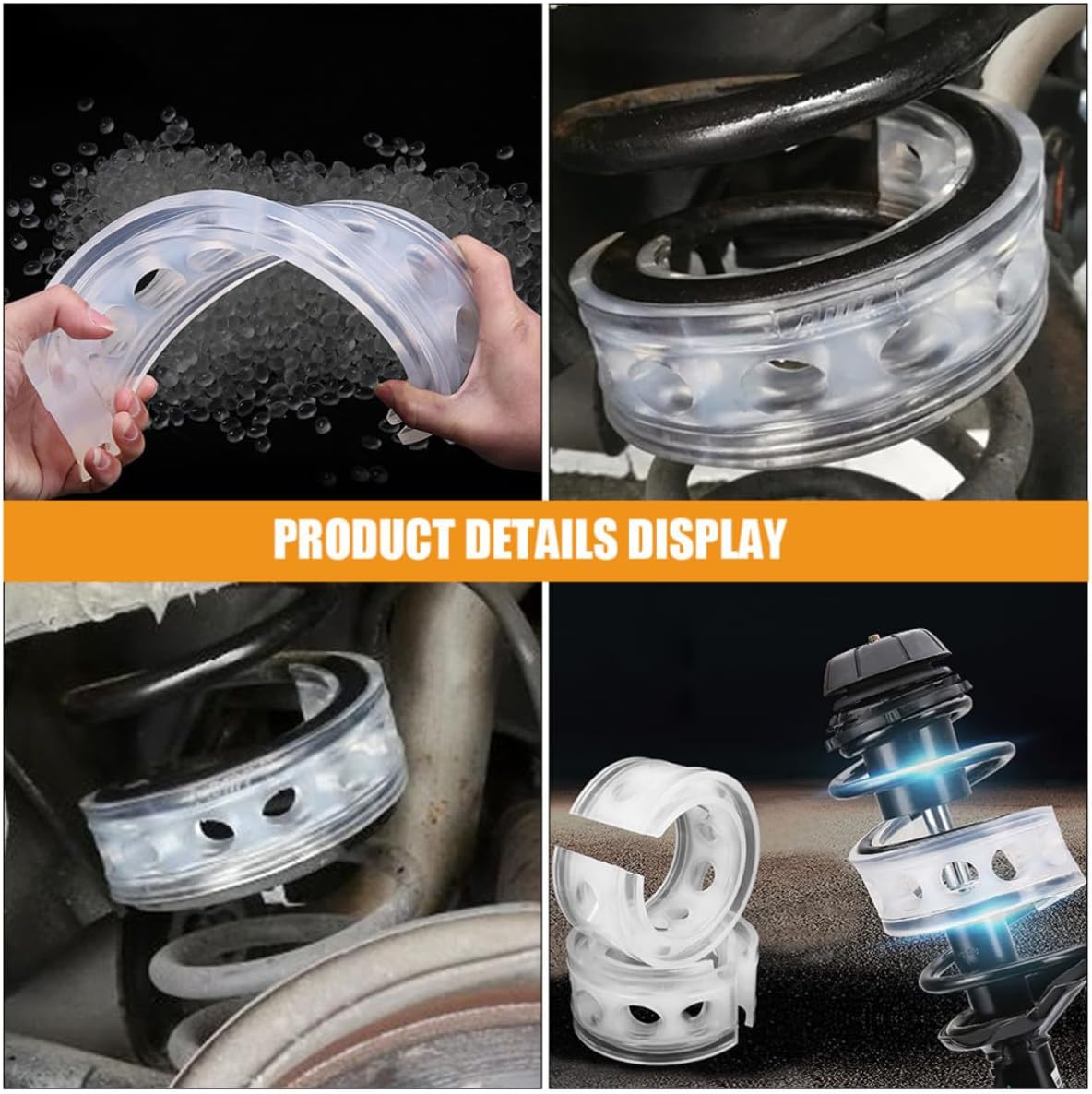 4pcs Car Shock Absorber Buffers Rubber Spring Bumper Cushion to Reduce Vibration and Absorb Shock for Automotive Suspension Replacement