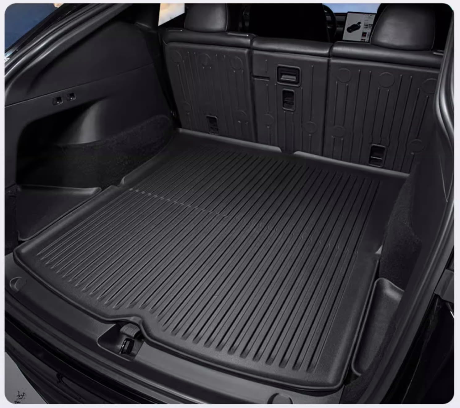 Tesla Model Y 2023 Front Trunk Mats & Rear Sub Trunk Mats, All Weather TPE Cargo Liner Floor Mats and Cargo Trunk Mats