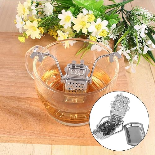 Miniatura 9 de Lindo infusor de té, infusor de hojas de té sueltas de acero inoxidable, filtro de filtro difusor de filtro de especias a base de hierbas en forma