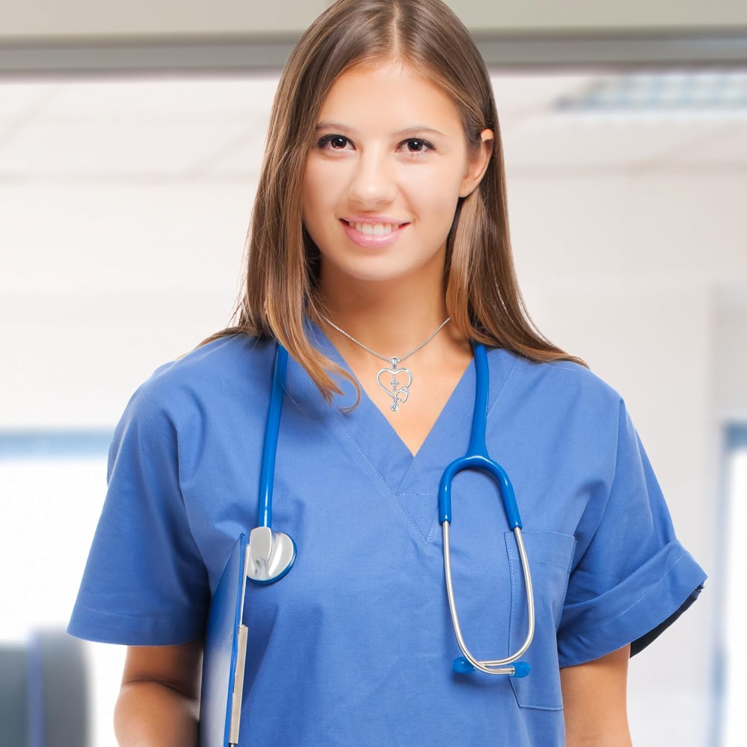 Valentines Day Gifts for Her-Gifts for Nurses Week,Nurse Stethoscope Cross Necklace for Women Medicine Pendant Jewelry Gift for Doctor, Nurse,Veterinary,Medical Student,RN - Image 2