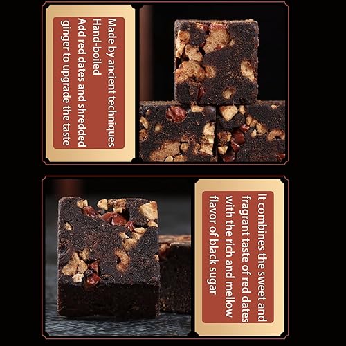 Miniatura 2 de Té de azufaifo de jengibre marrón oscuro de 14.2 oz/400 g Combinación de cubo de azúcar negro, dátiles rojos, jengibre triturado método antiguo