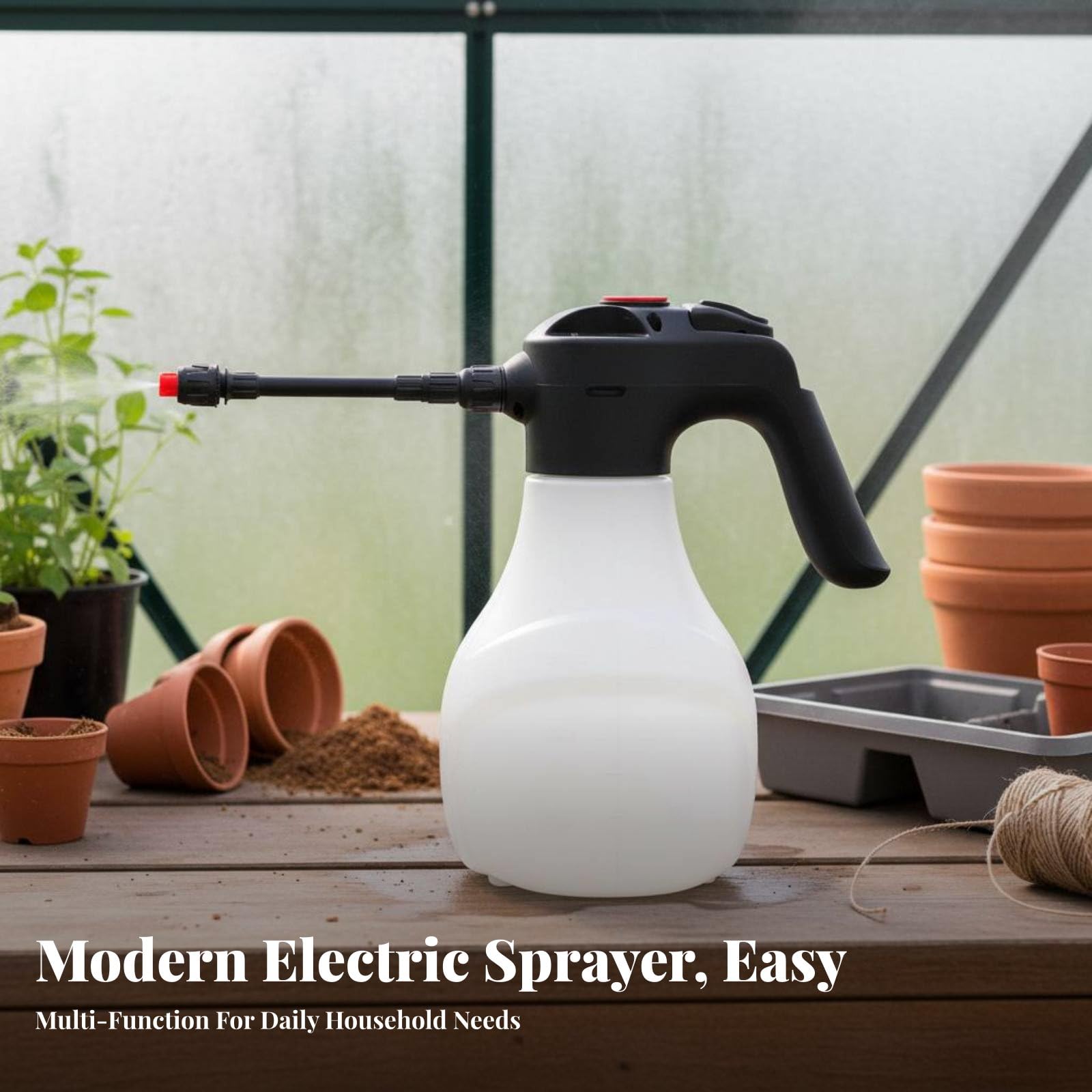 Kabelloser Elektrischer Schaumsprüher für Autowäsche Drucksprüher mit Einstellbarer Düse Schaumpistole Reinigungsgerät für Fahrzeugpflege, Color to 1