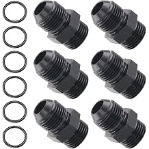 6 PCS 8AN Flare to 8AN ORB Male O-ring Boss Fuel Rail Adapter Fitting Black Suitable for Vehicle Fuel Oil Line Modification