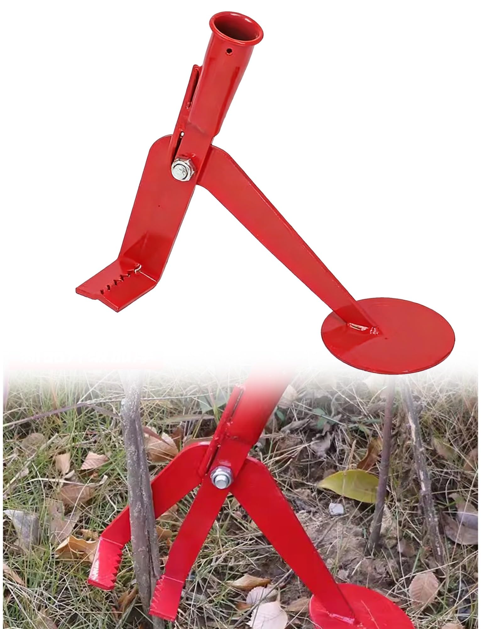 DECAKE Heavy-Duty Tree Root Remover Tool, Fence Post Puller for Garden Farm Orchard, Weed Extraction, Stump Sapling