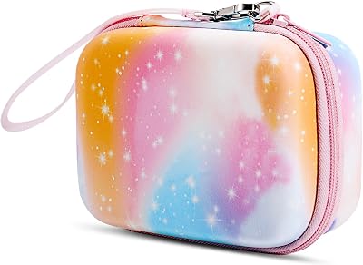 Moko Kids Camera Case Compatible with Seckton/Goopow/CIMELR/Ourlife/OZMI/GKTZ/Dylanto/PROGRACE/Rindol/Dwfit/hyleton Digital& Video Camera,PU Hard Carrying Bag with Inner Pocket