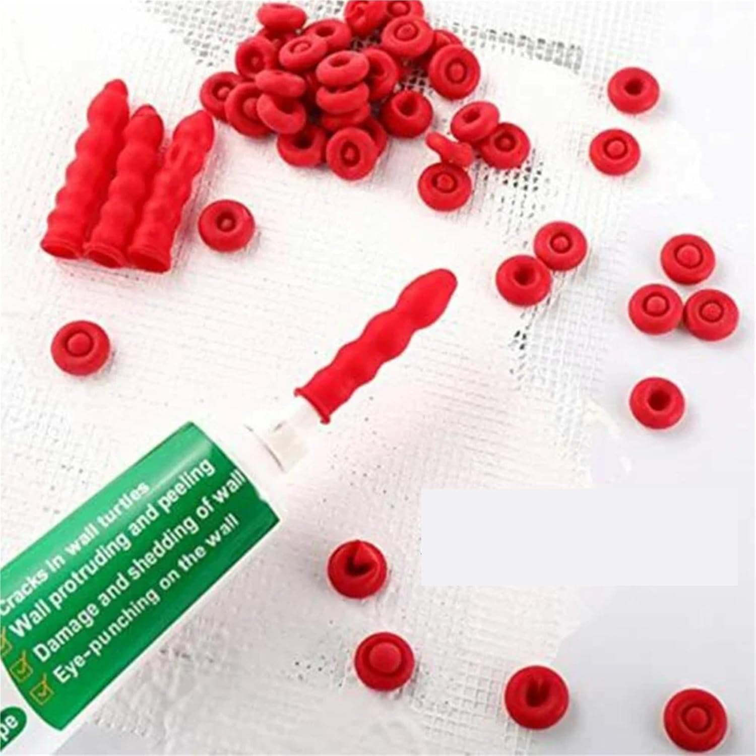 Glue Stick Tip 100PCS Red Caulk Caps - Glass Glue Tip Sealing & Protective Covers