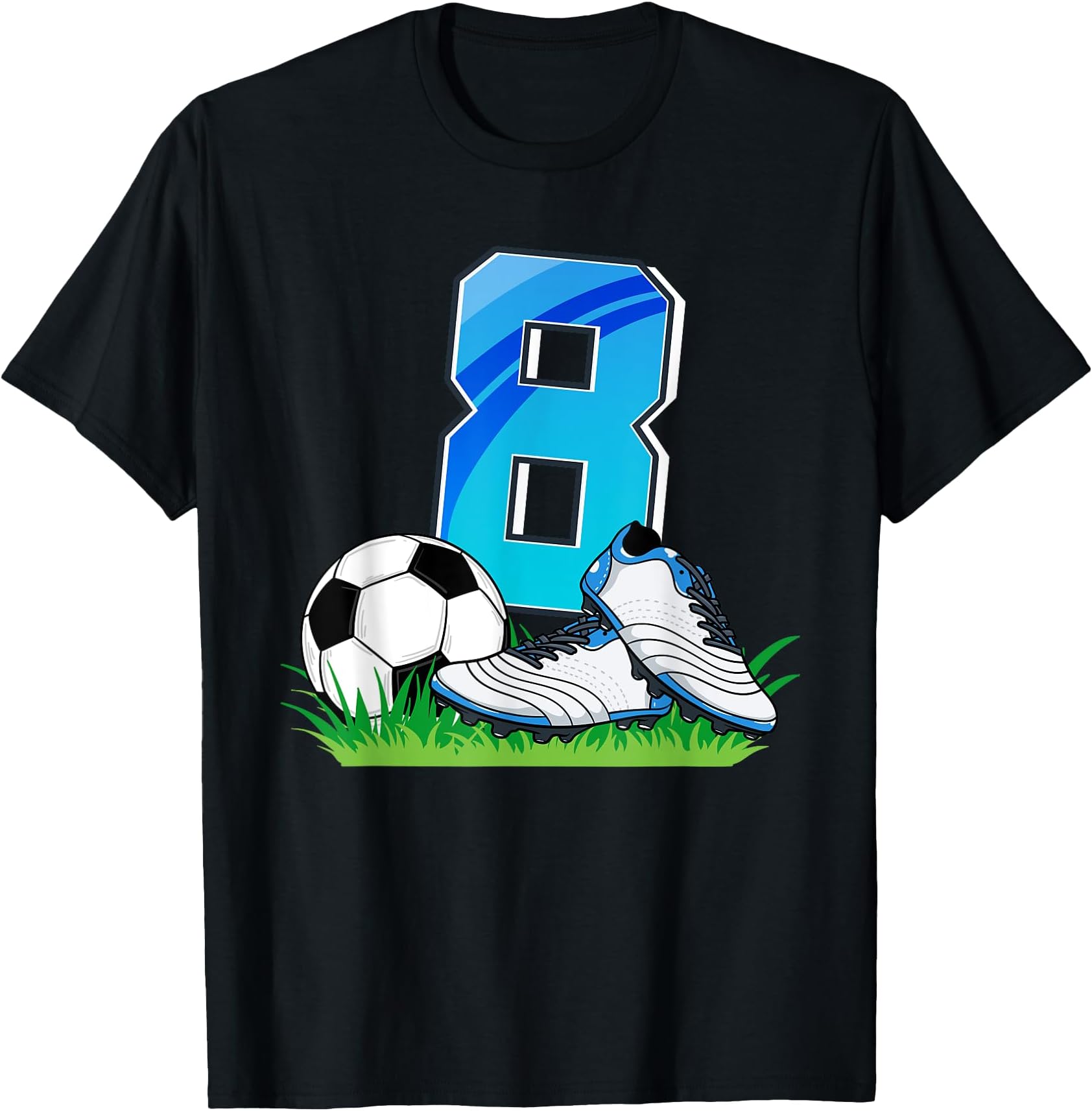 8th Birthday Football Jersey Football 8 Years Old Boys T-Shirt